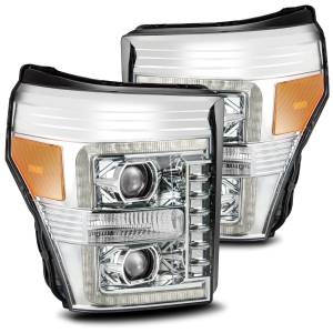 880145 | AlphaRex LUXX-Series LED Projector Headlights For Ford F-250 / F-350 / F-450 / F-550 Super Duty (2011-2016) | Chrome