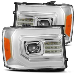 880604 | AlphaRex PRO-Series Halogen Projector Headlights For GMC Sierra 1500 / 2500 HD / 3500 HD (2007-2014) | Chrome