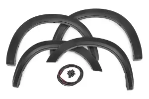S-D10911 | Rough Country Sport Fender Flares For Ram 1500 2/4WD (2009-2018) | With Metal Front Bumper, Flat Black