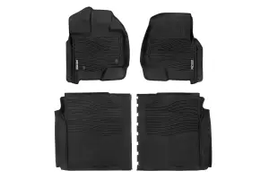 Rough Country - FF-51512 | Rough Country Flex-Fit Floor Mats For Ford F-150 (2015-2024) / Ford F-150 Lightning (2022-2024) / Raptor (2017-2024) | Front & Rear - Image 1
