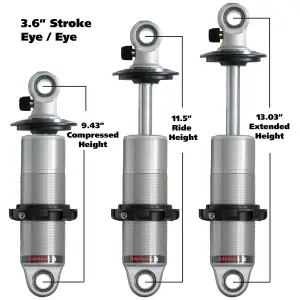 Ridetech - RT24139901 | RideTech HQ Coil-Over shock with 3.6" stroke and 1.7" eye mount | universal - Image 1