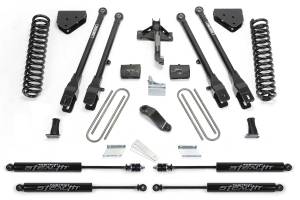 FTSK2132M | Fabtech 6 Inch 4 Link System With Coils and Stealth Shocks (2008-2016 F350, F450 Super Duty 4WD 8 Lug)