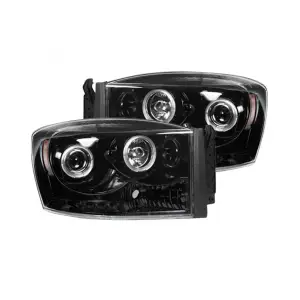 REC264199BKCC | Recon Projector Headlights CCFL Halos & DRL in Smoked/Black (2006-2008 Ram1500, 2006-2009 Ram 2500, 3500)