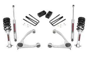 246.23 | Rough Country 3.5 Inch Lift Kit Chevrolet Silverado / GMC Sierra 1500 (2007-2016) | Aluminum Finish Arm, Lifted Struts (2007-2013), Rear Premium N3 Shocks
