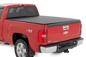 42207650 | Rough Country Soft Roll Up Bed Cover (2007-2013 Silverado, Sierra 1500 2WD/4WD | 2007-2014 Silverado, Sierra 2500 HD, 3500 HD 2WD/4WD | 6'7" Bed)