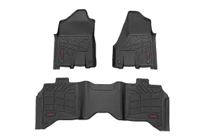 Rough Country - SM31430 | Rough Country Sure Fit Floor Mats For Crew Cab Ram 2500 / 3500 2WD/4WD (2019-2024) | Front Row Bucket Seats, Cover Front & Rear - Image 1