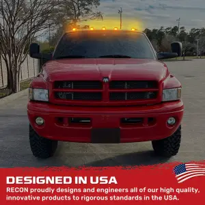 Recon Truck Accessories - 264145CL | Recon 5 Piece Cab Roof Light Set LED Clear Lens in Amber (1999-2002 Ram 1500, 2500, 3500) - Image 6