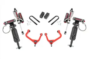 28850RED | Rough Country 3.5 Inch Lift Kit With Red Control Arms Vertex Coilovers / Vertex Rear Shocks (2019-2025 Sierra 1500 2WD/4WD | Mono Leaf Spring)