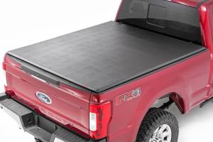 41517650 | Rough Country Soft Tri-Fold Bed Cover (2017-2024 F250, F350 Super Duty 2WD/4WD | 6'10" Bed)
