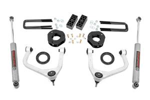 29531A | Rough Country 3.5 Inch Lift Kit With Aluminum Control Arms Strut Spacers / N3 Rear Shocks (2019-2024 Silverado 1500 2WD/4WD | Multi Leaf Springs)