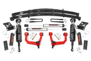 74258RED | Rough Country 3.5 Inch Lift Kit For Toyota Tacoma 2WD/4WD | Red Finish Control Arm, Vertex Coilovers, Rear V2 Shocks