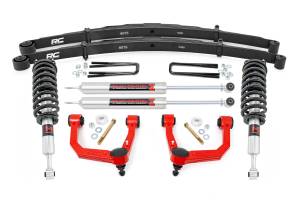74241RED | Rough Country 3.5 Inch Lift Kit For Toyota Tacoma 2WD/4WD | Red Finish Control Arm, M1 Struts, Rear M1 Shocks