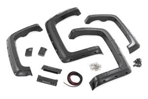 Rough Country - A-C11412-G1C | Rough Country Defender Fender Flares For Chevy Silverado 1500 (2014-2018) / Silverado 2500HD (2015-2019) | 6' 7" & 8' Bed, Overcast - Image 1