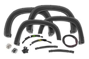 F-C12211-G6M | Rough Country Pocket Fender Flares For Chevrolet Silverado 1500 2/4WD (2022-2025) | Dark Ash