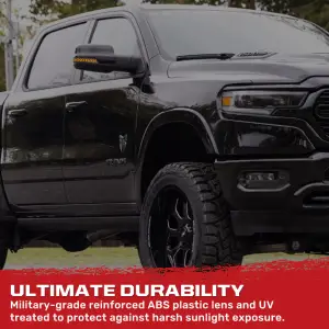 Recon Truck Accessories - 264246WHBKS |ÊReconÊSide Mirror Lenses Scanning LED Turn Signals White LED in Smoked (2019-2024 Ram 1500) - Image 5