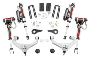 97550 | Rough Country 3.5 Inch Lift Kit For Chevrolet Silverado/GMC Sierra 2500HD/3500HD 2WD/4WD | Factory Rear Overload Springs, Aluminum Finish Control Arm, Vertex Reservoir Shocks