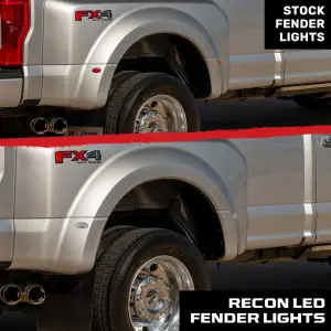 Recon Truck Accessories - 264136WHCL | Recon Fender LED Lights (4-Piece Set)Êw/ 4 White LED Lights in Clear (2011-2024 F350, F450 Super Duty) - Image 7