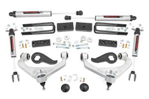 97770 | Rough Country 3 Inch Lift Kit Aluminum Control Arms V2 Shocks (2020-2025 Silverado, Sierra 2500 HD With Factory Rear Overloads)