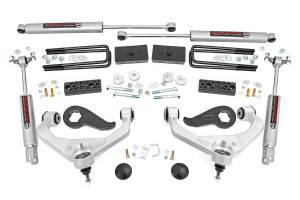 97730 | Rough Country 3 Inch Lift Kit Aluminum Control Arms N3 Shocks (2020-2025 Silverado, Sierra 2500 HD With Factory Rear Overloads)
