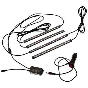 Recon Truck Accessories - 264705RGB | Recon 4 Piece RGB Multi-Colored LED Strips for Interior Footwell Underseat Lighting - Image 2