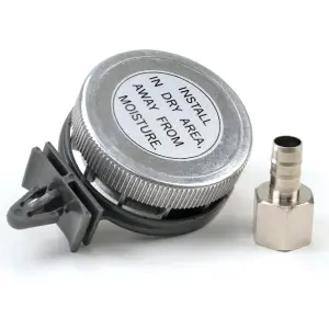 VIAIR - 92629 | VIAIR Remote Mount Air Filter | Metal Material, 3/8" NPT X 1/2" Airline, Silver - Image 1