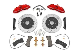 95105 | Rough Country Performance Brake System For Jeep Wrangler JL / Wrangler JL Unlimited | 2018-2024 | Front, Red Finish Calipers
