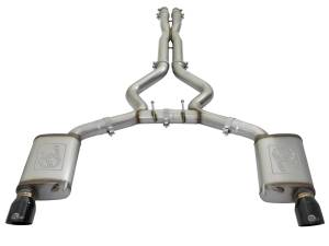 49-33072-1B | AFE Power MACH Force-Xp 3 IN 304 Stainless Steel Cat-Back Exhaust System w/Black Tip (2015-2017 Mustang V8-5.0L/V6-3.7L)