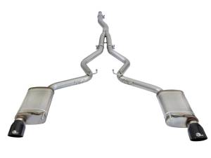 49-33084-B | AFE Power MACH Force-Xp 3 IN to 2-1/2 IN Stainless Steel Cat-Back Exhaust w/ Black Tip (2015-2021 Mustang L4-2.3L t)