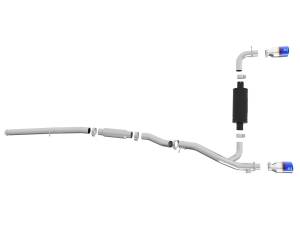 aFe Power - 49-33103-L | AFE Power Takeda 3 IN 304 Stainless Steel Cat-Back Exhaust System w/ Blue Flame Tip (2016-2018 Focus RS L4-2.3L t) - Image 2