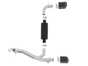 aFe Power - 49-33104-C | AFE Power Takeda 3 IN 304 Stainless Steel Axle-Back Exhaust System w/ Carbon Fiber Tip (2016-2018 Focus RS L4-2.3L t) - Image 2