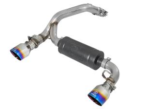 49-33104-L | AFE Power Takeda 3 IN 304 Stainless Steel Axle-Back Exhaust System w/ Blue Flame Tip (2016-2018 Focus RS L4-2.3L t)