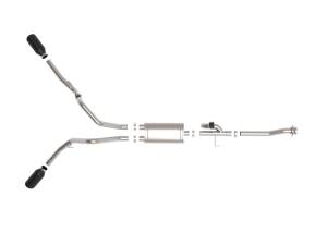 aFe Power - 49-33129-B | AFE Power Gemini XV 3 IN 304 Stainless Steel Cat-Back Exhaust System w/ Cut-Out Black (2021-2024 F150 Pickup V6-2.7L/3.5L tt/V8-5.0L) - Image 2