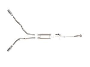 aFe Power - 49-33129-P | AFE Power Gemini XV 3 IN 304 Stainless Steel Cat-Back Exhaust System w/ Cut-Out Polished (2021-2024 F150 Pickup V6-2.7L/3.5L tt/V8-5.0L) - Image 2