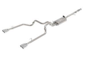 49-34139-P | AFE Power Gemini XV 3 IN 304 Stainless Steel Cat-Back Exhaust System w/ Cut-Out Polished (2019-2024 Silverado, Sierra 1500 V8-5.3L)
