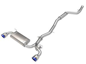 49-36050-L | AFE Power Takeda 3 IN to 2-1/2 IN 304 Stainless Steel Cat-Back Exhaust System w/ Blue Tip (2021-2024 GR Supra A90 L4-2.0L t)