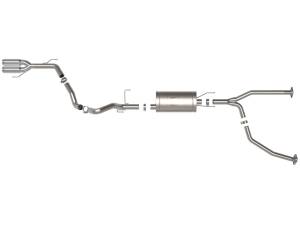 aFe Power - 49-36068-P | AFE Power Vulcan Series 2-1/2 IN to 3 IN Stainless Steel Cat-Back Exhaust w/Polished Tip (2023-2024 Sequoia V6-3.4L tt) - Image 2