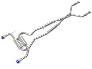 49-36136-L | AFE Power Takeda 2-1/2 IN 304 Stainless Steel Cat-Back Exhaust System w/ Blue Flame Tips (2014-2015 Q50 V6-3.7L)
