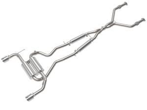49-36136-P | AFE Power Takeda 2-1/2 IN 304 Stainless Steel Cat-Back Exhaust System w/ Polished Tips (2014-2015 Q50 V6-3.7L)