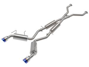 49-36139-L | AFE Power Takeda 2-1/2 IN 304 Stainless Cat-Back Exhaust w/ Resonator and Blue Flame Tip (2009-2020 370Z V6-3.7L)