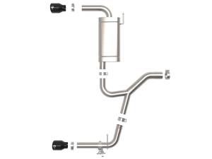 aFe Power - 49-36349-B | AFE Power MACH Force-Xp 3 to 2-1/2 IN Stainless Steel Axle-Back Exhaust w/Black Tip (2015-2021 X1 F48 L4-2.0L t) - Image 2