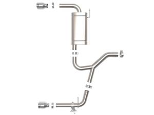 aFe Power - 49-36349-P | AFE Power MACH Force-Xp 3 to 2-1/2 IN Stainless Steel Axle-Back Exhaust w/Polished Tip (2015-2021 X1 F48 L4-2.0L t) - Image 2