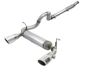 49-48096-P | AFE Power Rebel Series 3 IN to 2-1/2 IN 409 Stainless Steel Cat-Back Exhaust w/ Polish Tip (2018-2024 Wrangler JL L4-2.0L t)