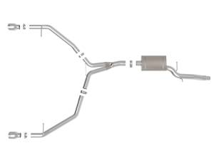 aFe Power - 49-36437-P | AFE Power MACH Force-Xp 3 to 2-1/2 IN Stainless Steel Axle-Back Exhaust w/Polished Tip (2013-2016 Allroad L4-2.0L t) - Image 2