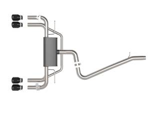 aFe Power - 49-36442-B | AFE Power MACH Force-Xp 3 IN to 2-1/2 IN Stainless Steel Cat-Back Exhaust System Black (2015-2020 S3 8V L4-2.0L t) - Image 2