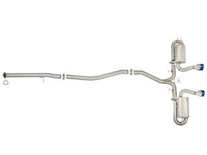 aFe Power - 49-36618-L | AFE Power Takeda 3 IN 304 Stainless Steel Cat-Back Exhaust System w/ Blue Flame Tip (2017-2020 Civic Si L4-1.5L t) - Image 2