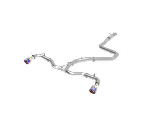 49-37003-1L | AFE Power Takeda 3 IN to 2-1/2 IN 304 Stainless Steel Cat-Back Exhaust w/ Blue Flame Tip (2018-2020 Elantra GT L4-1.6L t)