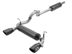 49-38066-B | AFE Power Rebel Series 2-1/2 IN 304 Stainless Steel Cat-Back Exhaust System w/ Black Tips (2018-2024 Wrangler JL V6-3.6L)