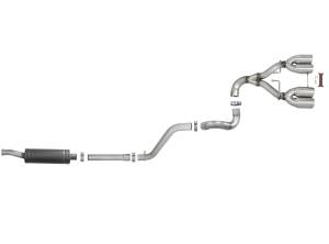 aFe Power - 49-38073-P | AFE Power Rebel Series 2-1/2 IN 304 Stainless Steel Cat-Back Exhaust w/ Polished Tip (2018-2024 Wrangler JL V6-3.6L ) - Image 2