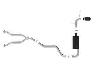 aFe Power - 49-38078-B | AFE Power MACH Force-Xp 2-1/2 IN to 3 IN 304 Stainless Steel Cat-Back Exhaust w/ Black Tip (2014-2021 Grand Cherokee WK2 V6-3.6L) - Image 2