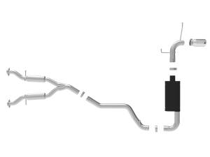 aFe Power - 49-38078-P | AFE Power MACH Force-Xp 2-1/2 IN to 3 IN 304 Stainless Steel Cat-Back Exhaust w/Polish Tip (2014-2021 Grand Cherokee WK2 V6-3.6L) - Image 2